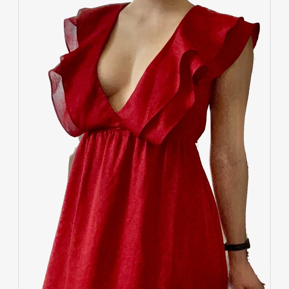 Red Ruffle Dress
